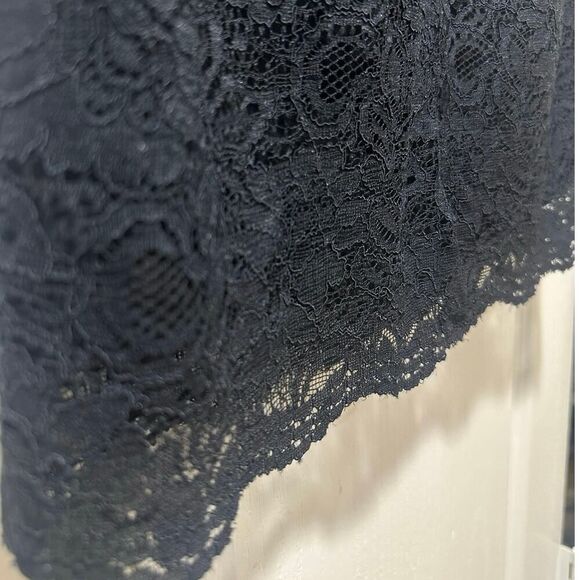 Banana Republic Black Lace Crochet Mini Pencil Skirt Size 00P Petite Whimsigoth - Picture 6 of 16